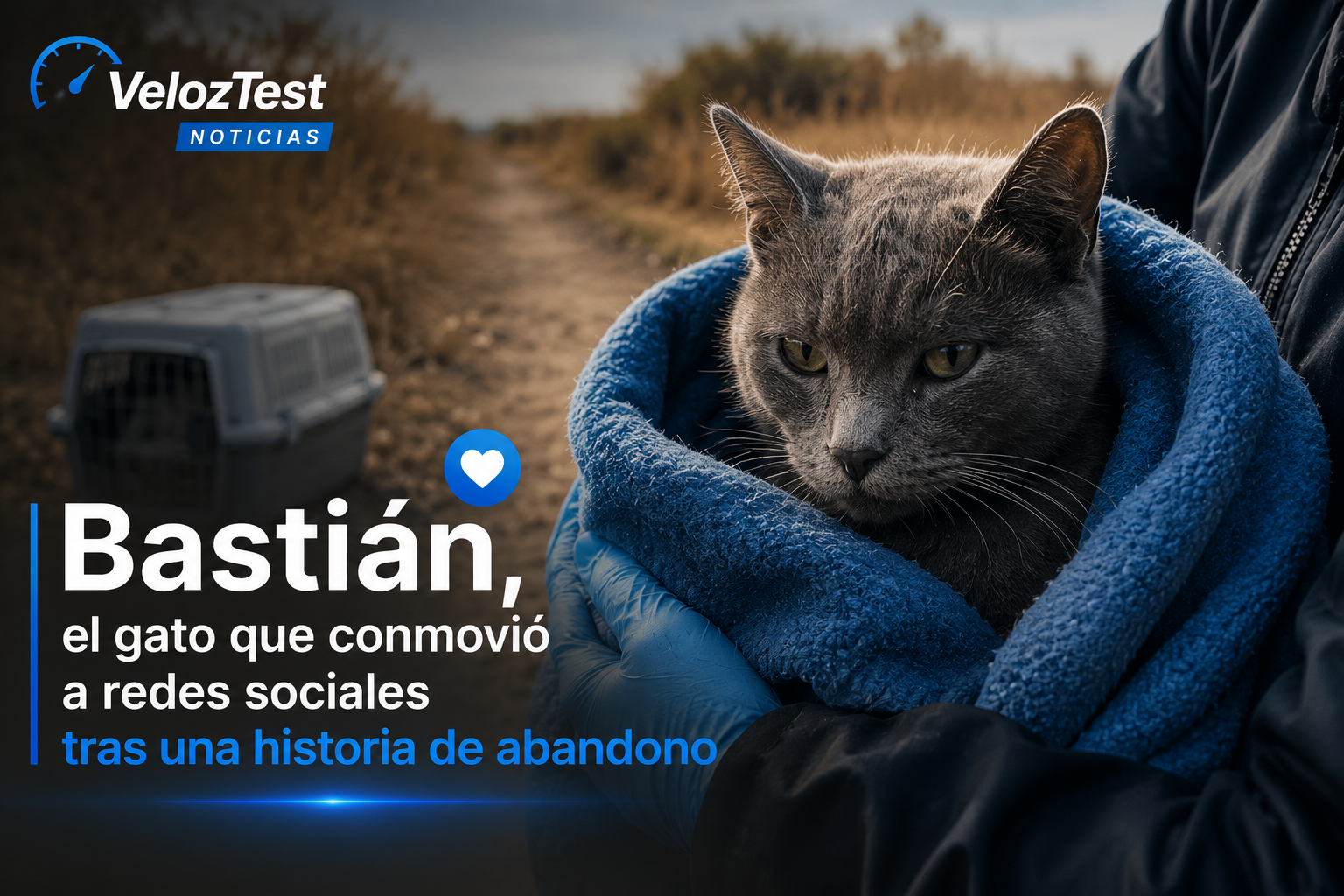 Bastián, el gato que conmovió a redes tras ser encontrado aferrado a una manta después de ser abandonado