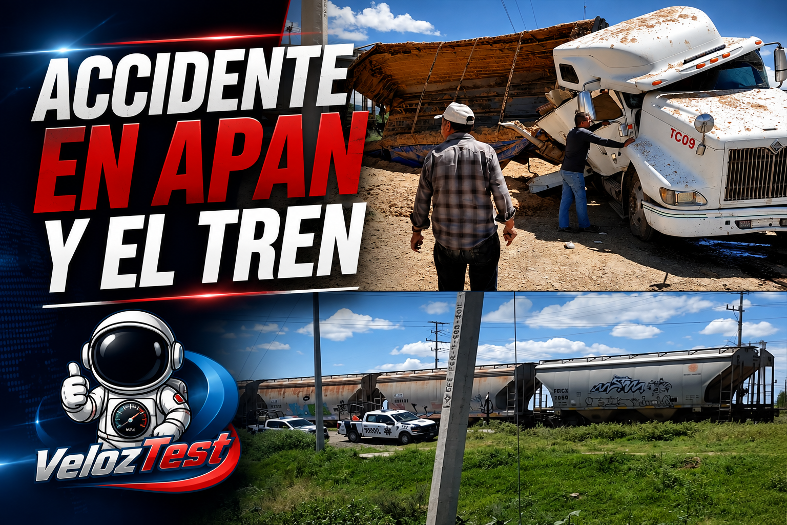 🚨 Fuerte accidente en Apan: tráiler se impacta con tren de carga
